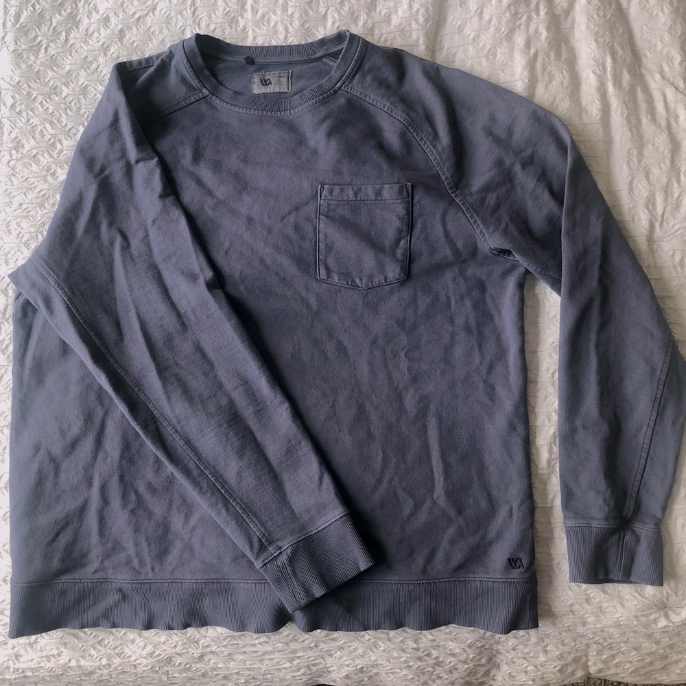 Mens VRST Navy Blue XL Pocket Crewneck Sweater